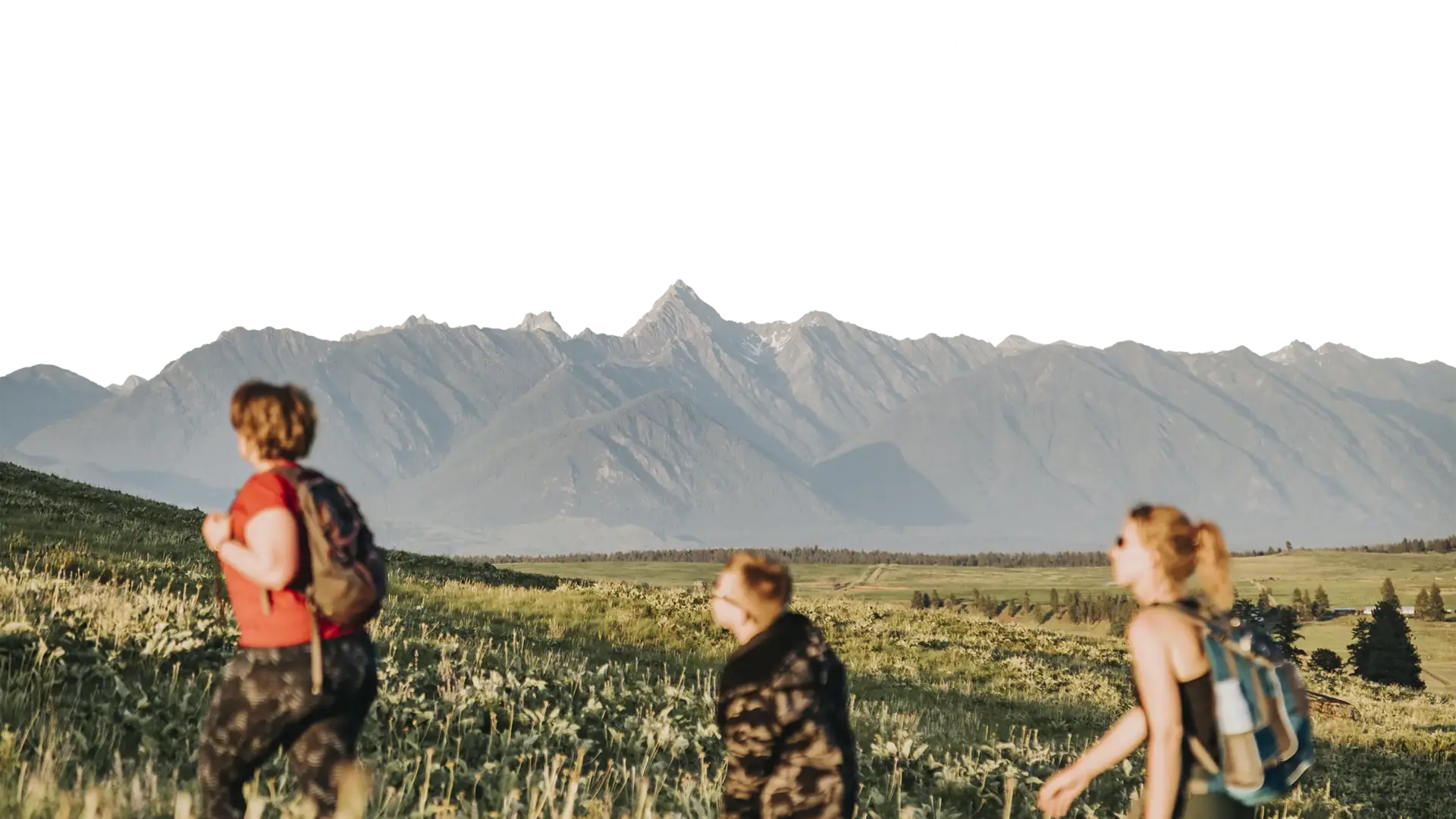 Hikers in the Rocky Mountain Trench near Cranbrook