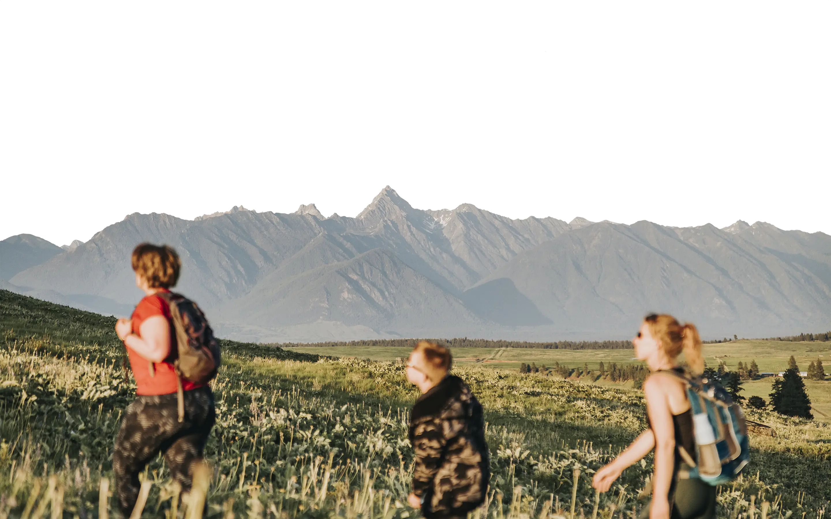 Hikers in the Rocky Mountain Trench near Cranbrook