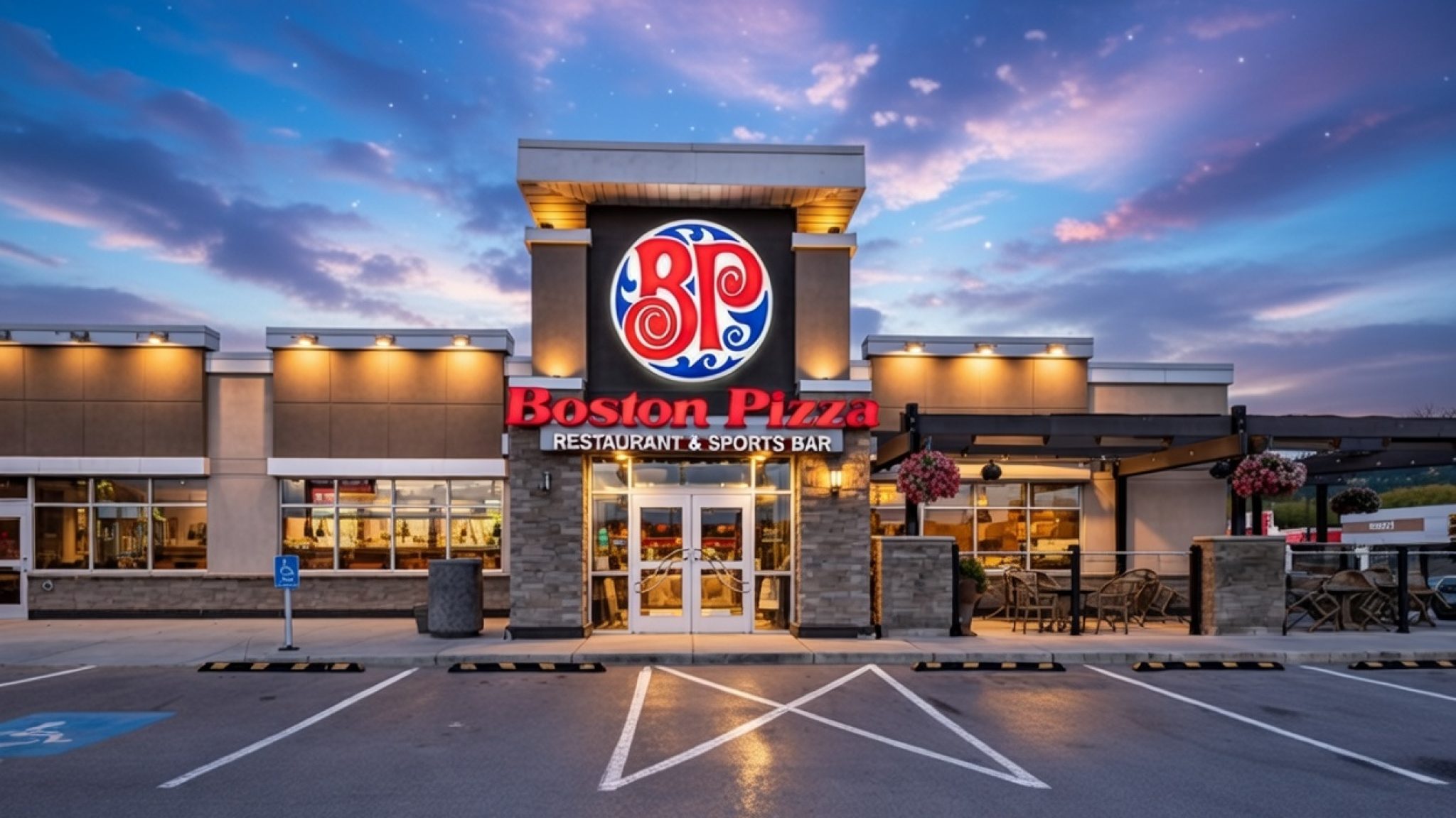 exterior shot of Boston Pizza